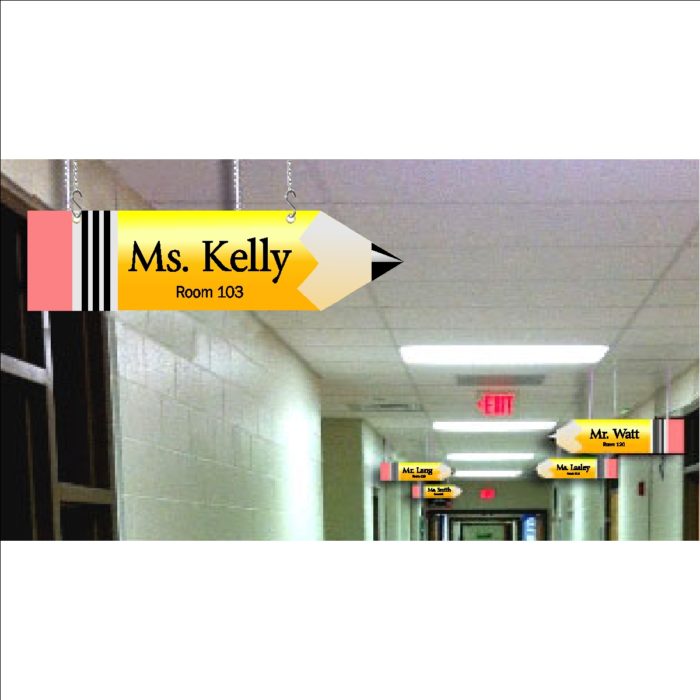 Pencil/Pointer Ceiling Sign