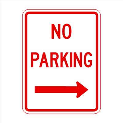 No Parking Arrow Right