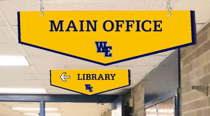 Pennant Style Ceiling Sign