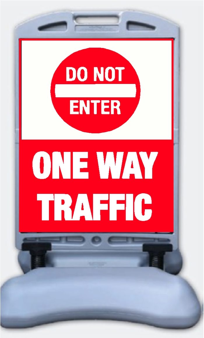 Do Not Enter - One Way Traffic Windsign Portable Message Sign