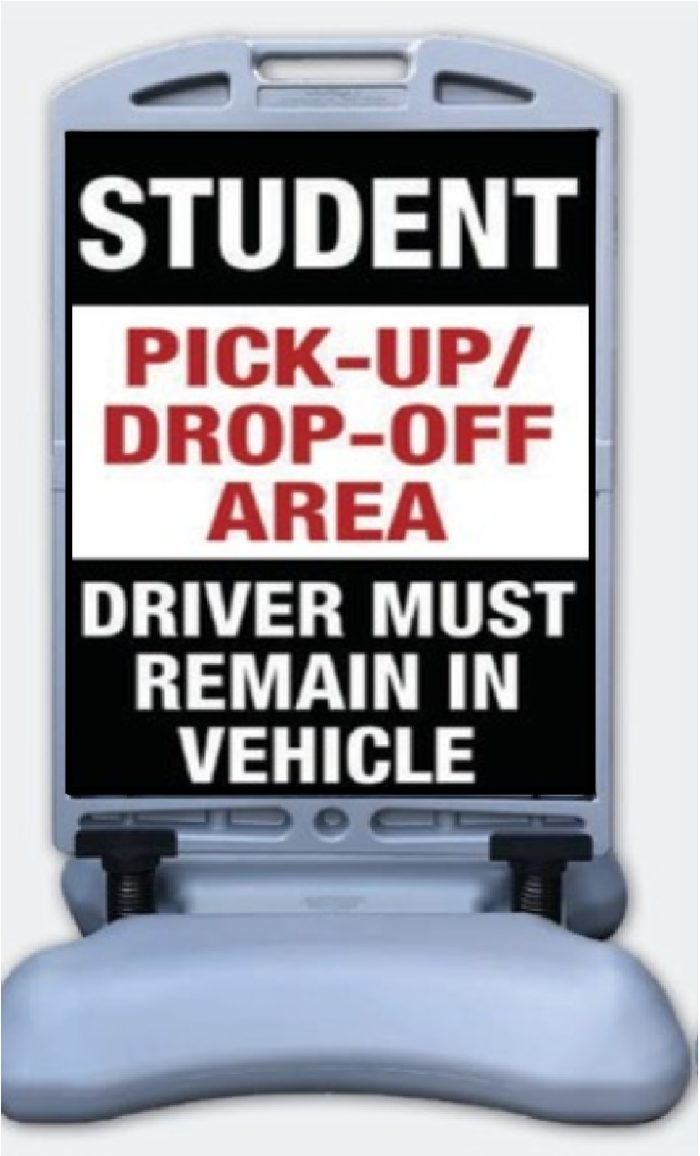 Student Pick-Up Drop-Off Windsign Portable Message Sign