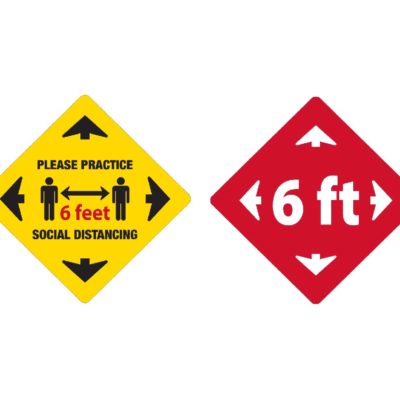 Social Distance Diagonal Floor Decal