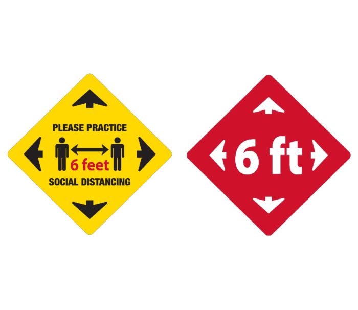 Social Distance Diagonal Floor Decal