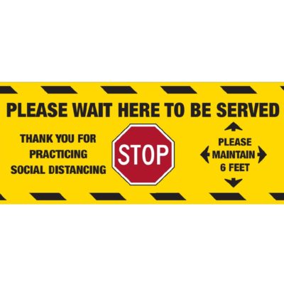 Please Wait Yellow Floor Decal