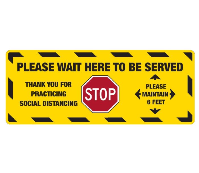 Please Wait Yellow Floor Decal