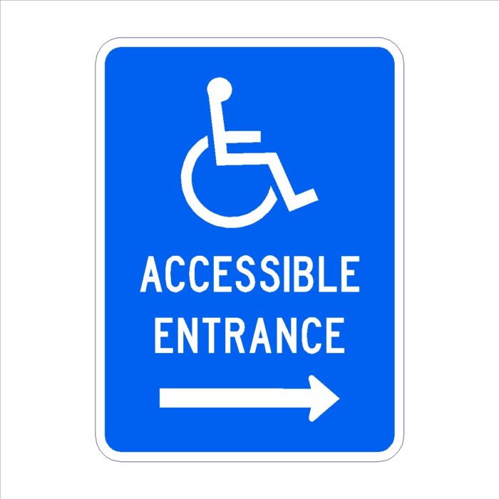 (Handicap Symbol) Accessible Entrance Arrow Right