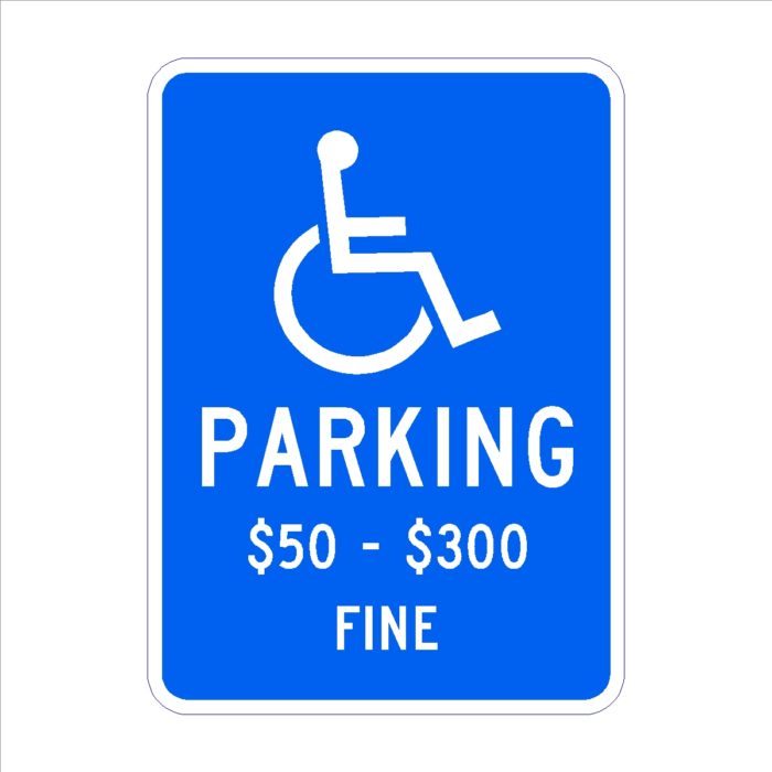 Handicapped Parking $50-$300 Fine