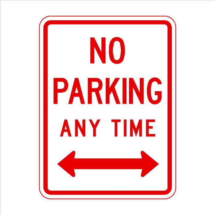 No Parking Any Time Arrow Double Headed Arrow