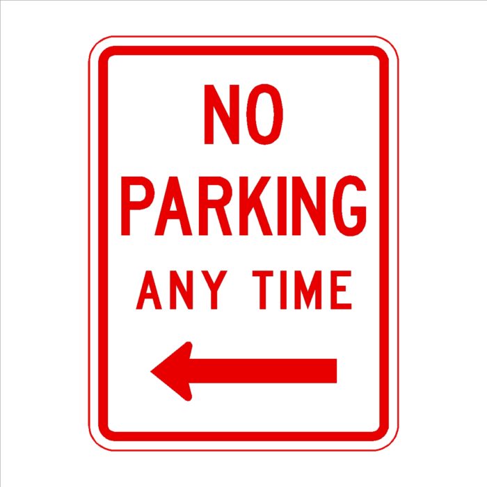 No Parking Any Time Arrow Left
