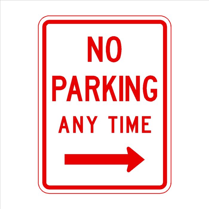 No Parking Any Time Arrow Right
