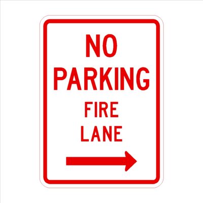 No Parking Fire Lane Arrow Right