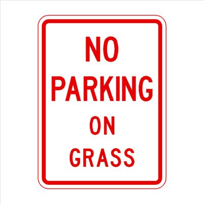 No Parking On Grass