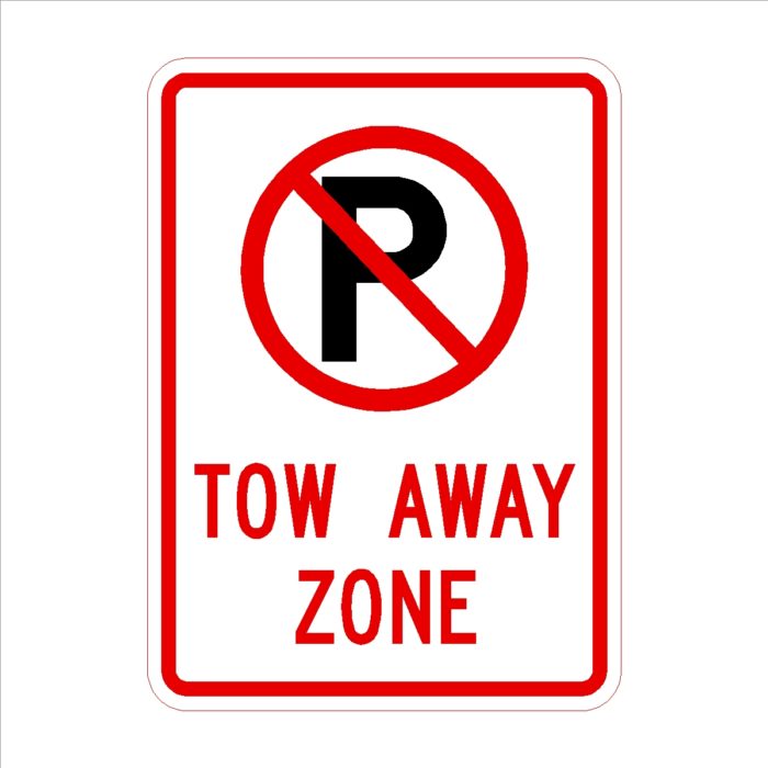 (No Parking Symbol) Tow Away Zone