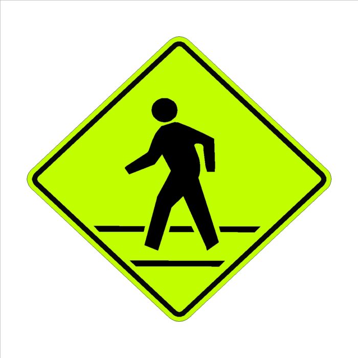 Pedestrian Crossing Symbol With Crosswalk