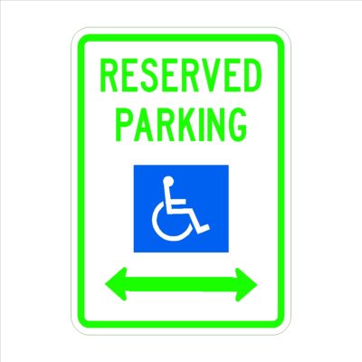Reserved Parking (Handicap Symbol) Double Headed Arrow