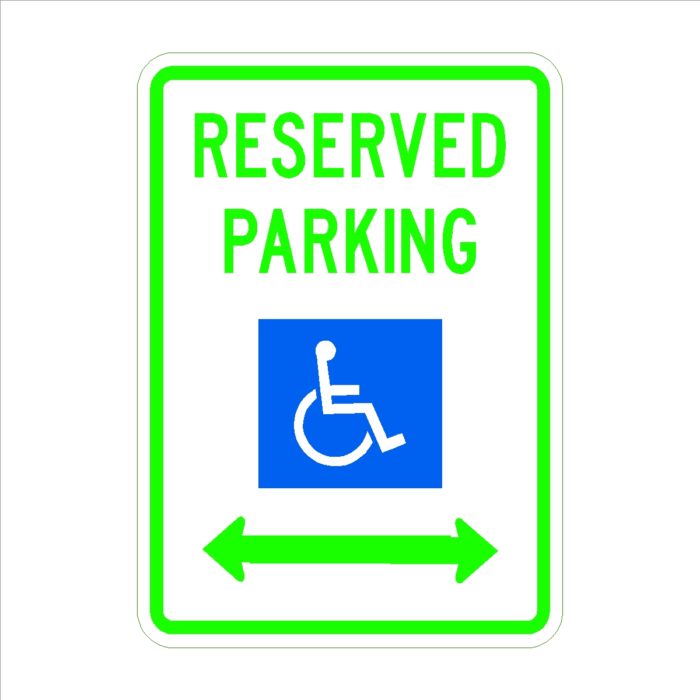 Reserved Parking (Handicap Symbol) Double Headed Arrow