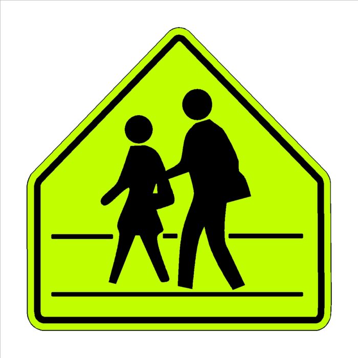 School Crossing Symbol With Crosswalk