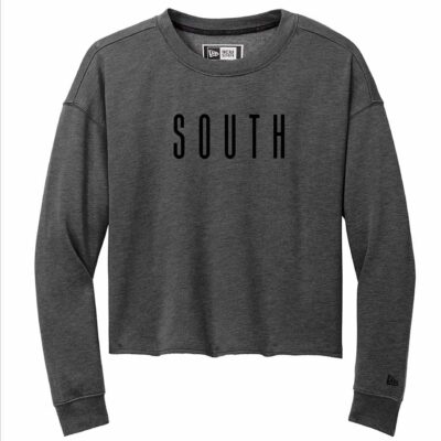 New Era® Women's Tri-Blend Fleece Crop Crew Black Heather
