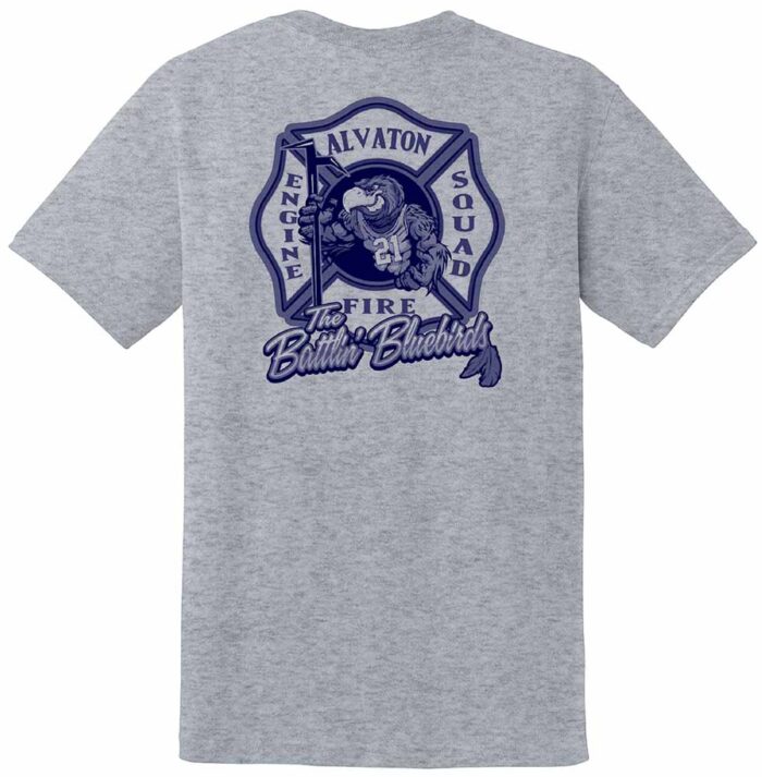 Alvaton Fire Gildan® DryBlend® T-Shirt Sport Grey - Battlin Bluebirds