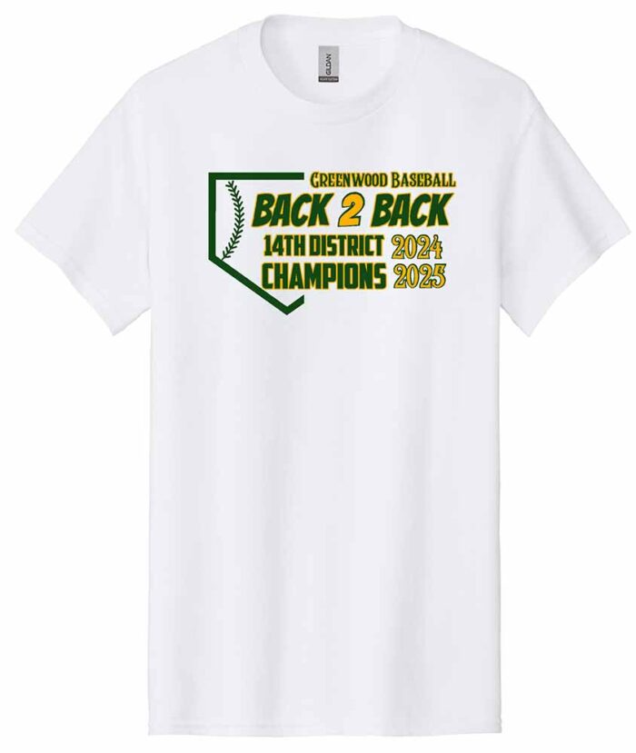 Gators Baseball Back 2 Back Gildan® 5000 Heavy Cotton™ T-Shirt White