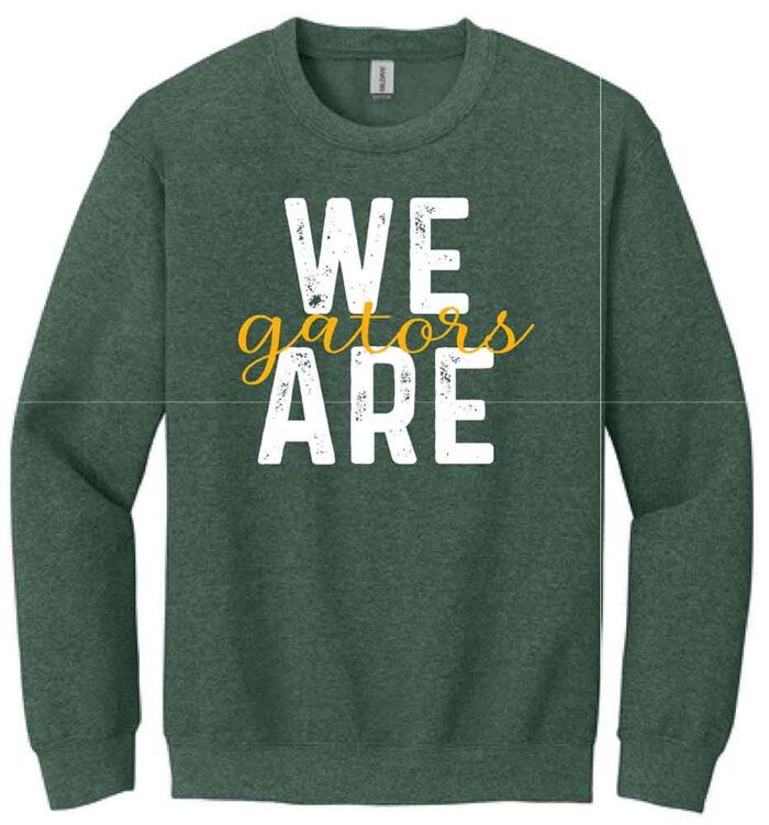 GHS Football "We Are" Gildan Heavy Blend Sweatshirt Heather Dark Green