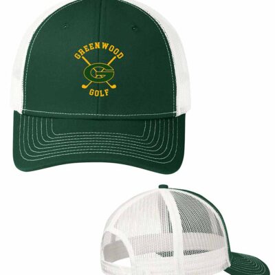 GHS Golf Port Authority® Snapback Trucker Cap Dark Green on White