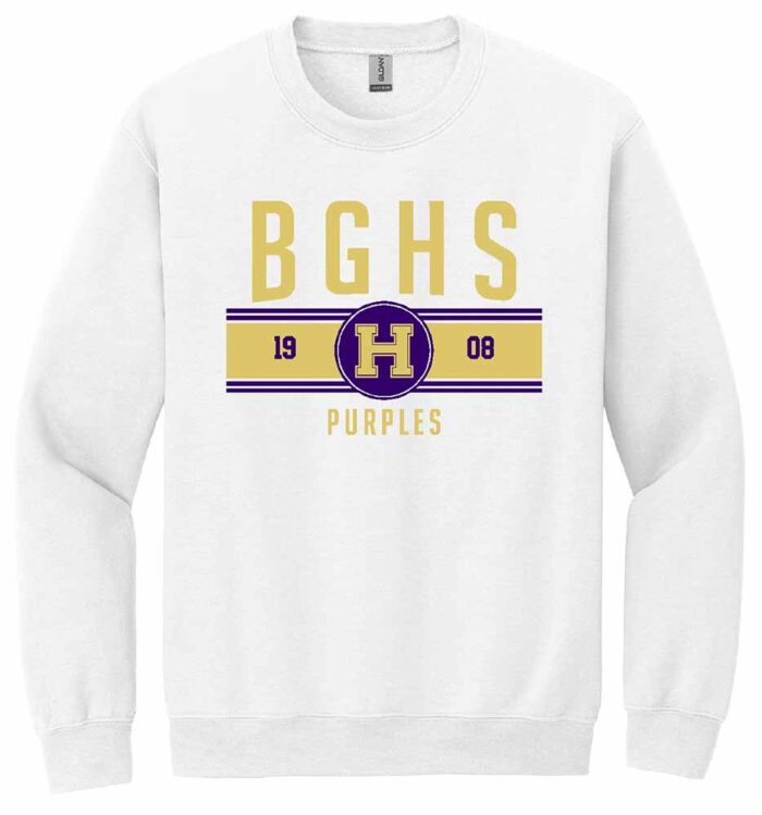 BGHS Gildan Heavy Blend Sweatshirt White