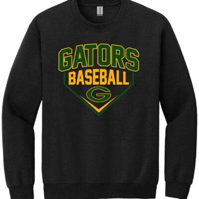 GHS Baseball Gildan Crewneck Sweatshirt Home Plate Black