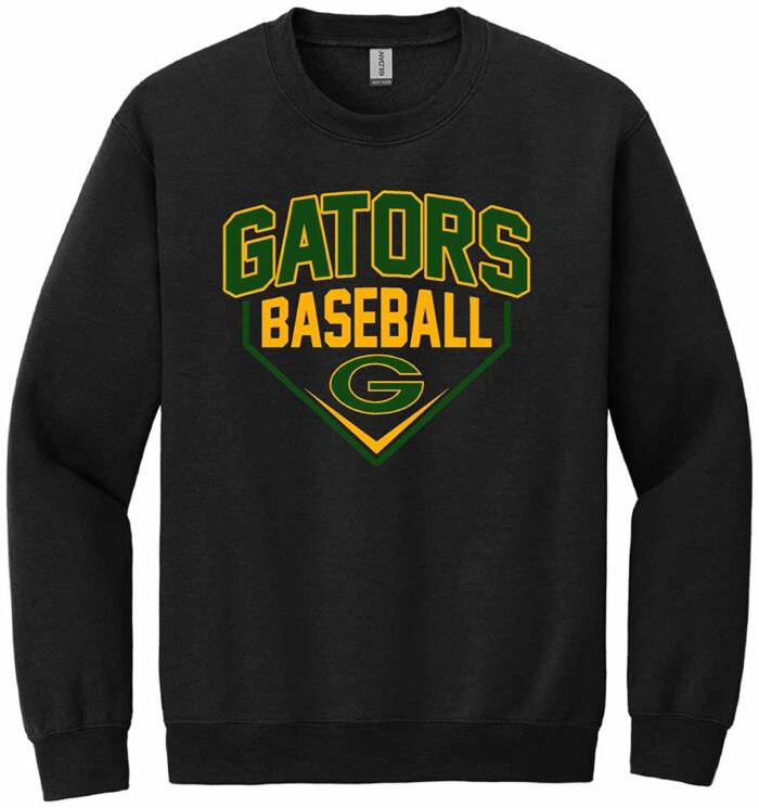 GHS Baseball Gildan Crewneck Sweatshirt Home Plate Black