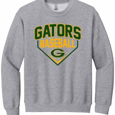 GHS Baseball Gildan Crewneck Sweatshirt Home Plate Sport Grey