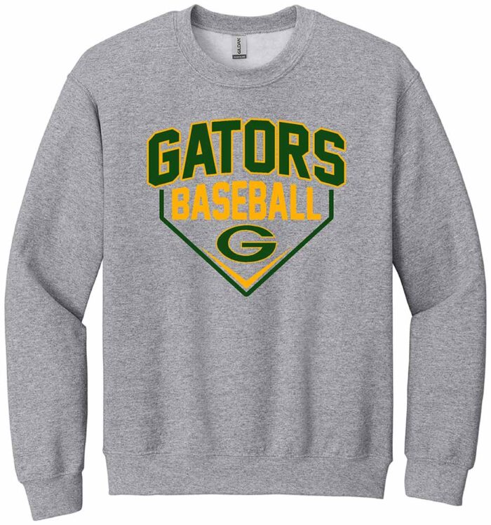 GHS Baseball Gildan Crewneck Sweatshirt Home Plate Sport Grey