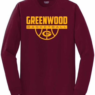GHS Basketball Gildan Long Sleeve T-Shirt Maroon