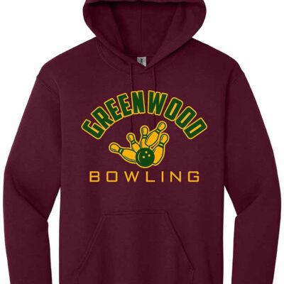 GHS Bowling Gildan Hoodie Bowling Pins Maroon