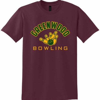 GHS Bowling Gildan DryBlend Short Sleeve T-Shirt Bowling Pins Maroon