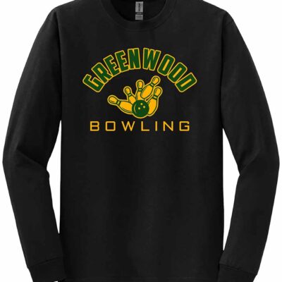 GHS Bowling Gildan Long Sleeve T-Shirt Bowling Pins Black