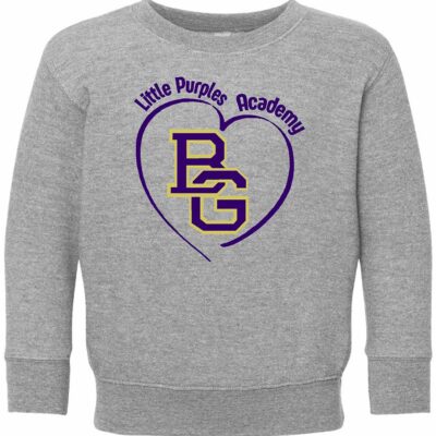 IBP Rabbit Skins Toddler Fleece Crewneck Sweatshirt Heart Heather