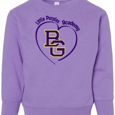 IBP Rabbit Skins Toddler Fleece Crewneck Sweatshirt Heart Lavender