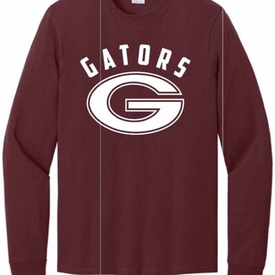 Briarwood Port & Co™ Long Sleeve Core Cotton Tee Athletic Maroon