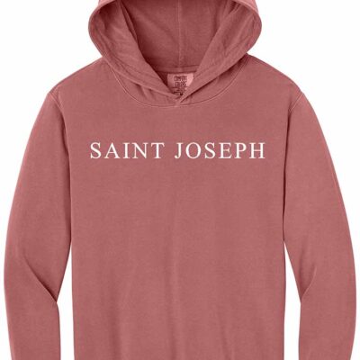 St Joseph Comfort Colors 1467Y Lightweight Youth Hooded Sweatshirt Crimson