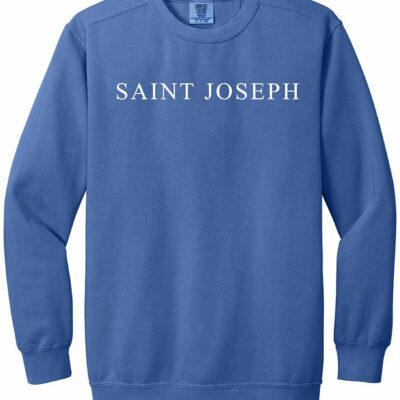 St Joseph Comfort Colors 1566 Adult Crewneck Sweatshirt Flo Blue